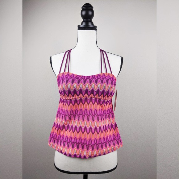 Hula Honey S Purple Racerback Tankini Swim Top - Picture 2 of 8